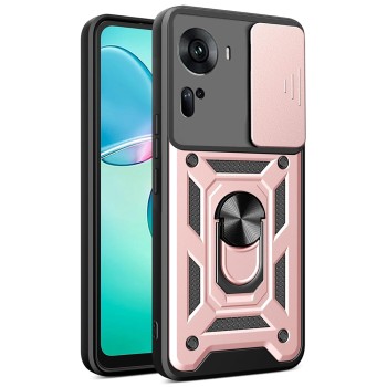 Husa pentru Oppo Reno 11, CamShield Protectie Camera, Inel Magnetic, Slide si Snap, Rose Gold