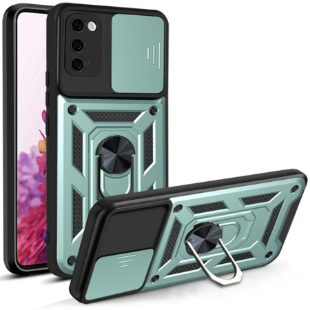 Husa pentru Samsung Galaxy S20 4G / S20 5G, CamShield Protectie Camera, Inel Magnetic, Slide si Snap, Green