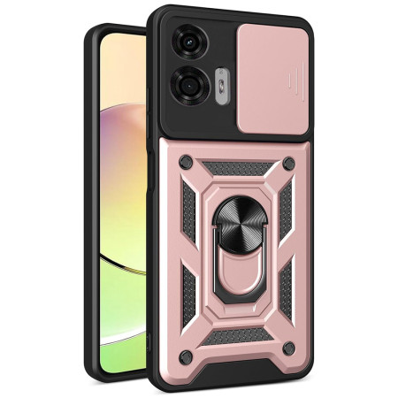 Husa pentru Motorola Moto G24 Power, CamShield Protectie Camera, Inel Magnetic, Slide si Snap, Rose Gold