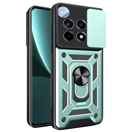 Husa pentru OnePlus 12R, CamShield Protectie Camera, Inel Magnetic, Slide si Snap, Green