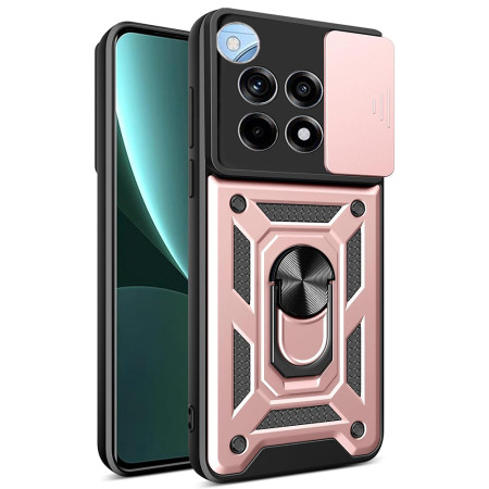 Husa pentru OnePlus 12R, CamShield Protectie Camera, Inel Magnetic, Slide si Snap, Rose Gold