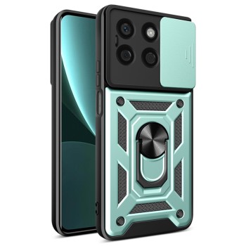 Husa pentru Honor X8b, CamShield Protectie Camera, Inel Magnetic, Slide si Snap, Green