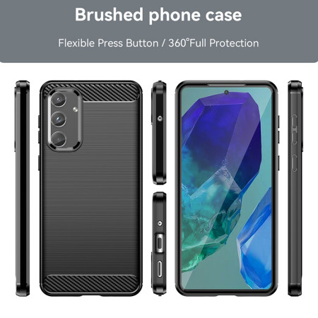 Husa Carbon pentru Samsung Galaxy M55, Tech Protects, Black