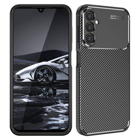 Husa pentru Samsung Galaxy A15 4G / A15 5G, CarbonFiber, Premium, Black