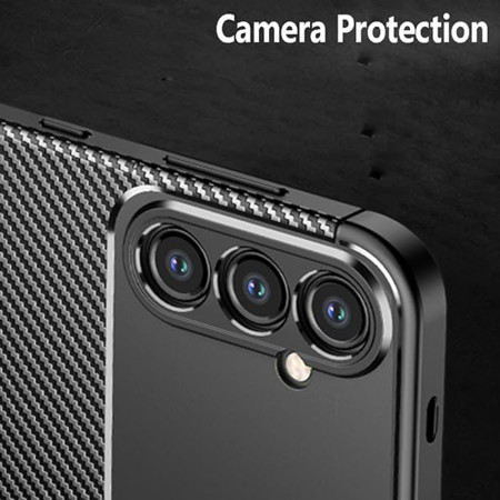 Husa pentru Samsung Galaxy S24 Plus, CarbonFiber, Premium, Black