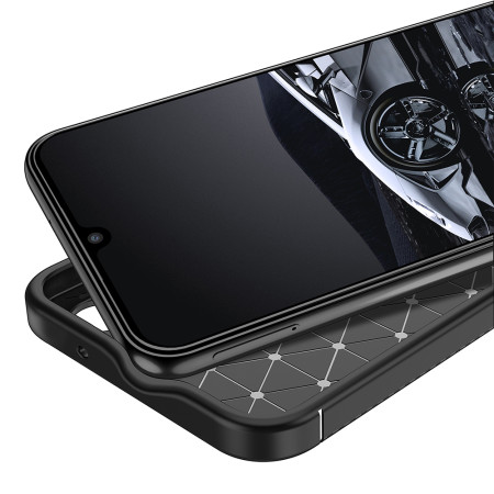 Husa pentru Samsung Galaxy A14 4G / A14 5G, CarbonFiber, Premium, Black