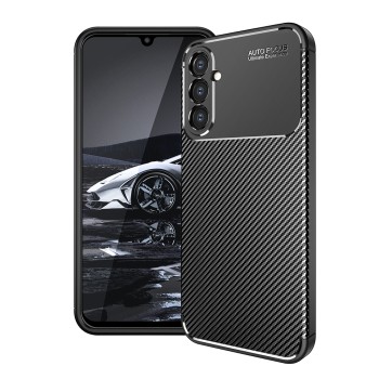 Husa pentru Samsung Galaxy A14 4G / A14 5G, CarbonFiber, Premium, Black