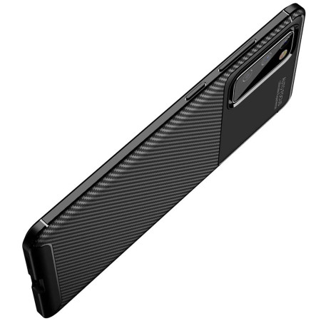 Husa pentru Samsung Galaxy S20 FE / S20 FE 5G, CarbonFiber, Premium, Black