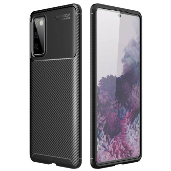 Husa pentru Samsung Galaxy S20 FE / S20 FE 5G, CarbonFiber, Premium, Black