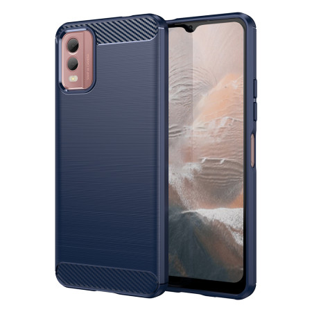 Husa Carbon pentru Nokia C32, Tech Protects, Blue