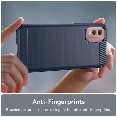 Husa Carbon pentru Nokia C32, Tech Protects, Blue