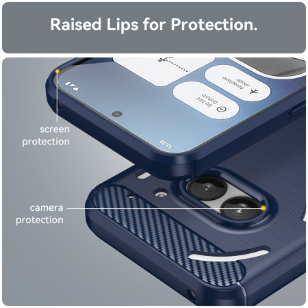 Husa Carbon pentru Nothing Phone (2a), Tech Protects, Blue