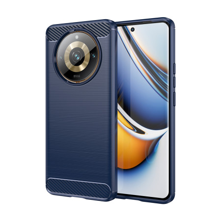 Husa Carbon pentru Realme 11 Pro / 11 Pro+, Tech Protects, Blue