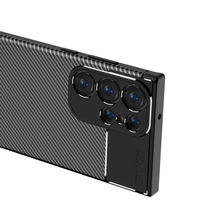 Husa pentru Samsung Galaxy S23 Ultra, CarbonFiber, Premium, Black