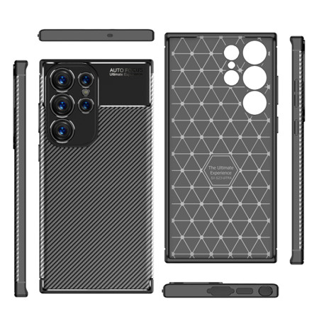 Husa pentru Samsung Galaxy S23 Ultra, CarbonFiber, Premium, Black