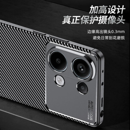 Husa pentru Xiaomi Redmi Note 13 4G, CarbonFiber, Black