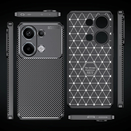 Husa pentru Xiaomi Redmi Note 13 4G, CarbonFiber, Black