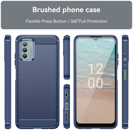 Husa Carbon pentru Nokia G22, Tech Protects, Blue