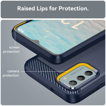 Husa Carbon pentru Nokia G22, Tech Protects, Blue