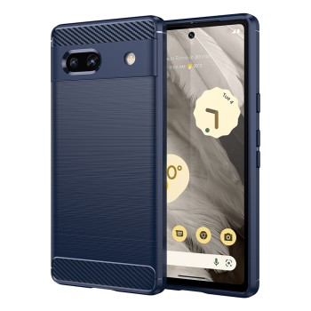 Husa Carbon pentru Google Pixel 7a, Tech Protects, Blue