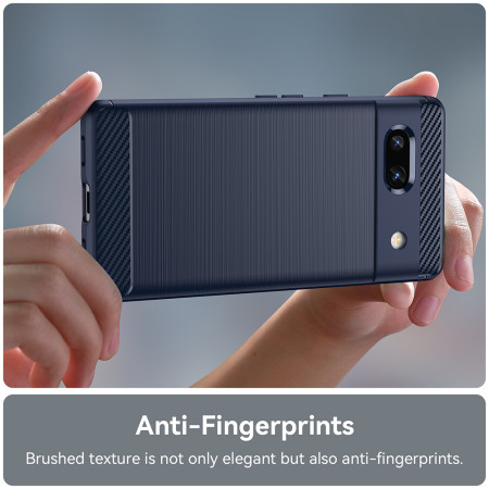 Husa Carbon pentru Google Pixel 7a, Tech Protects, Blue