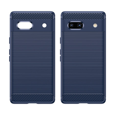 Husa Carbon pentru Google Pixel 7a, Tech Protects, Blue