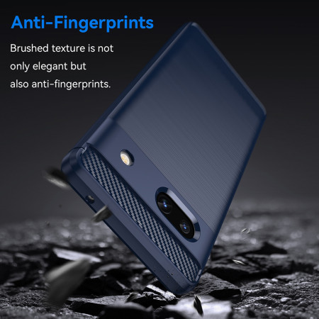 Husa Carbon pentru Google Pixel 7a, Tech Protects, Blue