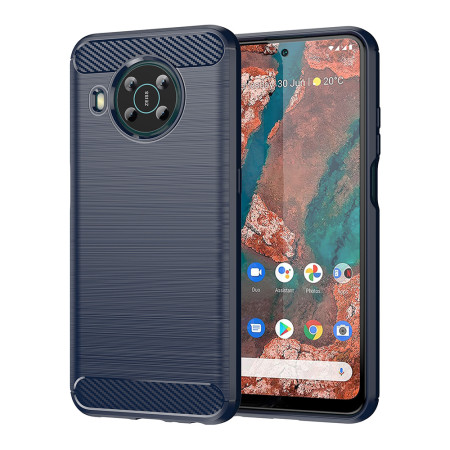 Husa Carbon pentru Nokia X10 / X20, Tech Protects, Blue