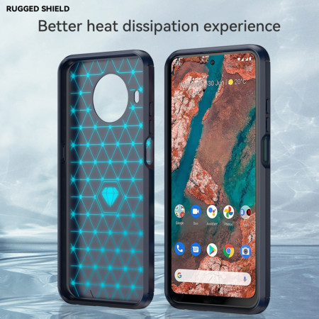 Husa Carbon pentru Nokia X10 / X20, Tech Protects, Blue