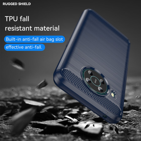 Husa Carbon pentru Nokia X10 / X20, Tech Protects, Blue