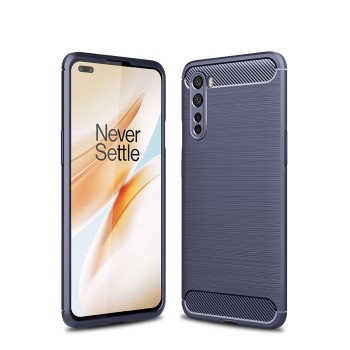 Husa Carbon pentru OnePlus Nord 5G, Tech Protects, Blue