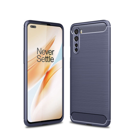 Husa Carbon pentru OnePlus Nord 5G, Tech Protects, Blue