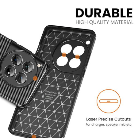 Husa pentru OnePlus 12, CarbonFiber, Premium, Black