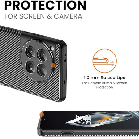 Husa pentru OnePlus 12, CarbonFiber, Premium, Black