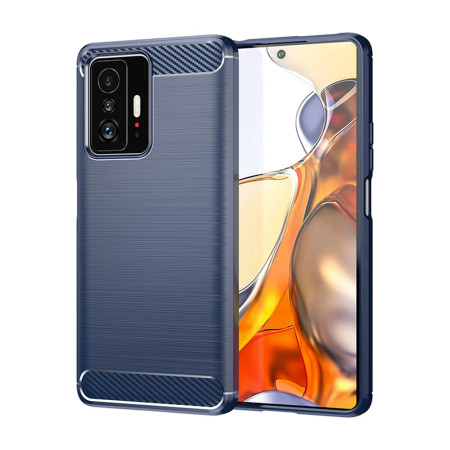 Husa Carbon pentru Xiaomi 11T / 11T Pro, Tech Protects, Blue