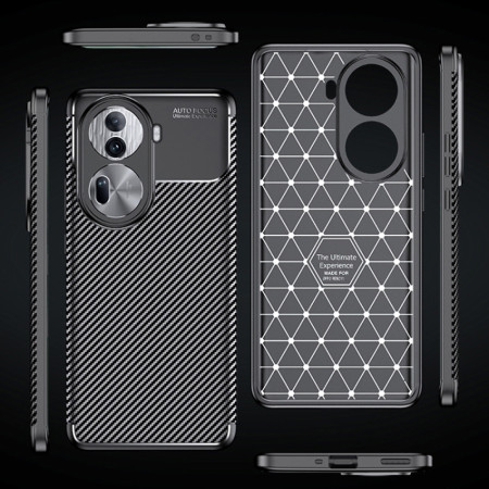Husa pentru Oppo Reno 11 Pro, CarbonFiber, Black