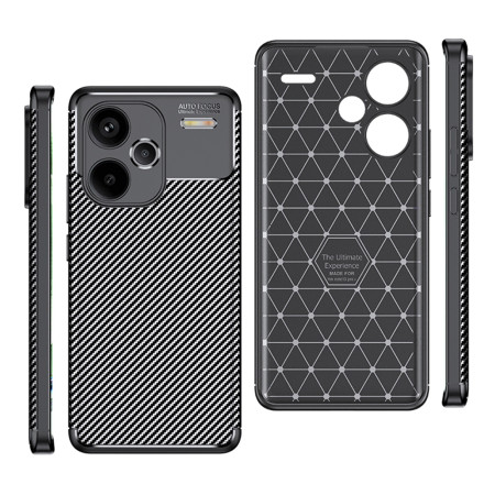 Husa pentru Xiaomi Redmi Note 13 Pro Plus 5G, CarbonFiber, Premium, Black