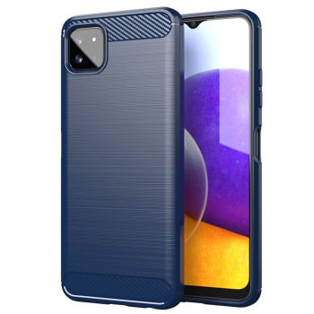Husa Carbon pentru Samsung Galaxy A22 5G, Tech Protects, Blue