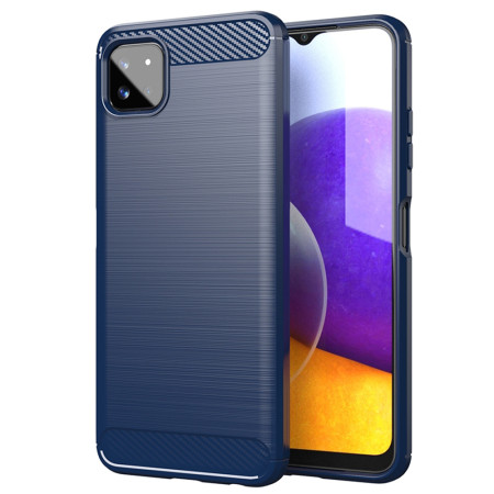 Husa Carbon pentru Samsung Galaxy A22 5G, Tech Protects, Blue