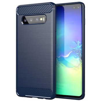 Husa Carbon pentru Samsung Galaxy S10 Plus, Tech Protects, Blue