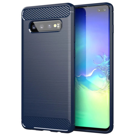 Husa Carbon pentru Samsung Galaxy S10 Plus, Tech Protects, Blue