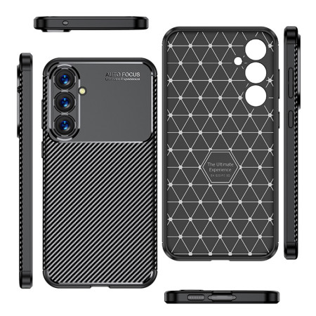 Husa pentru Samsung Galaxy S23 FE, CarbonFiber, Premium, Black