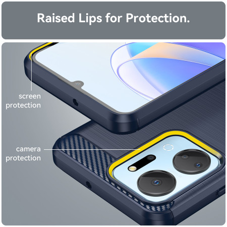 Husa Carbon pentru Honor X7a, Tech Protects, Blue
