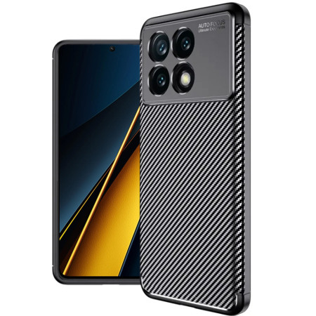 Husa pentru Xiaomi Poco X6 Pro, CarbonFiber, Black