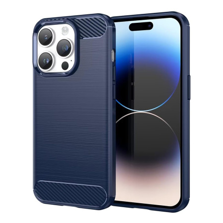 Husa Carbon pentru iPhone 14 Pro, Tech Protects, Blue