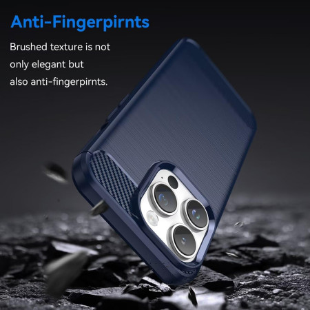 Husa Carbon pentru iPhone 14 Pro, Tech Protects, Blue