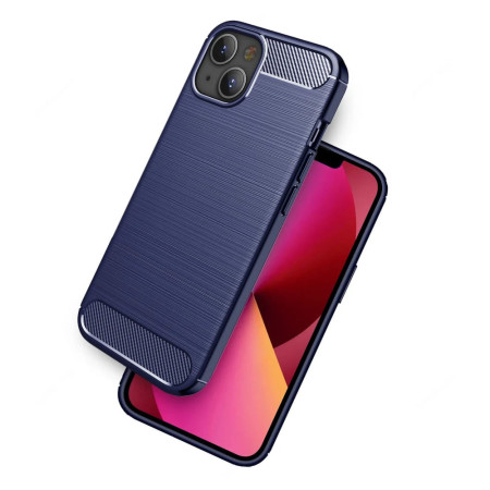 Husa Carbon pentru iPhone 13, Tech Protects, Blue