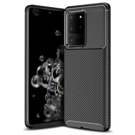 Husa pentru Samsung Galaxy S20 Ultra 4G / S20 Ultra 5G, CarbonFiber, Premium, Black