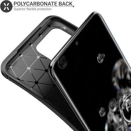 Husa pentru Samsung Galaxy S20 Ultra 4G / S20 Ultra 5G, CarbonFiber, Premium, Black