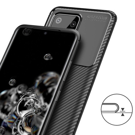 Husa pentru Samsung Galaxy S20 Ultra 4G / S20 Ultra 5G, CarbonFiber, Premium, Black